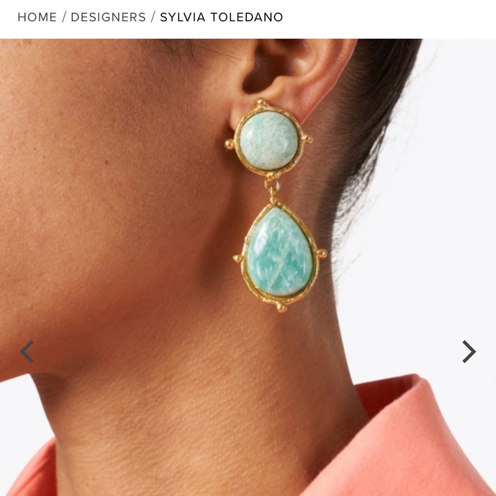 Earrings amazonite, gold. Hand made.